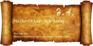 Halbritter Adrienn névjegykártya